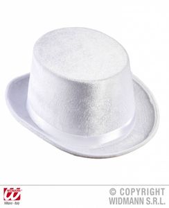 Hoge hoed fluweel wit