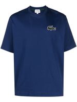 Lacoste t-shirt en coton à patch logo - Bleu - thumbnail