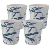 Kunststof/melamine drinkbeker met print - 4x - 9 x 11 cm - 440 ml