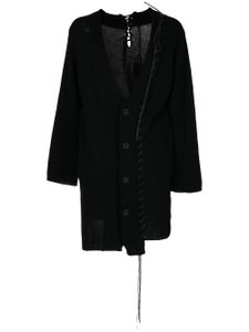 Yohji Yamamoto cardigan à détail de laçage - Noir