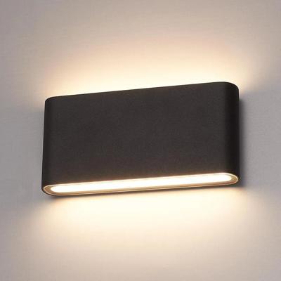 Wandlamp ovaal &apos;Lena&apos; 12W 2700K 175mm breed aluminium up down waterdicht IP65 230V