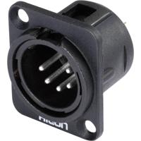 Hicon HI-X5DM-M XLR-connector Flensstekker, contacten recht Aantal polen: 5 Zwart 1 stuk(s) - thumbnail