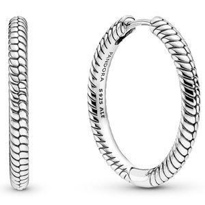 Pandora 299532C00 Oorringen Snake Chain zilver 25 mm