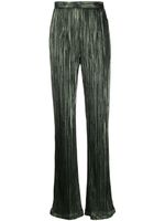 STYLAND pleated satin straight trousers - Vert - thumbnail