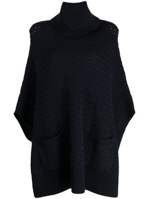 N.Peal poncho en cachemire - Bleu