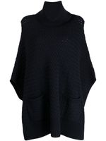 N.Peal poncho en cachemire - Bleu