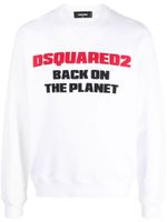 DSQUARED2 sweat 'Back On The Planet' - Blanc