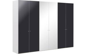 Goossens Kledingkast Easy Storage Ddk, Kledingkast 304 cm breed, 220 cm hoog, 4x draaideur en 2x spiegel draaideur midden