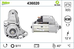 Startmotor / Starter REMANUFACTURED PREMIUM VALEO, Spanning (Volt)12V, u.a. für VW