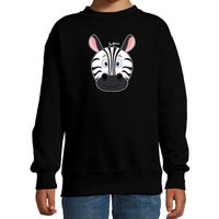 Cartoon zebra trui zwart voor jongens en meisjes - Cartoon dieren sweater kinderen - thumbnail