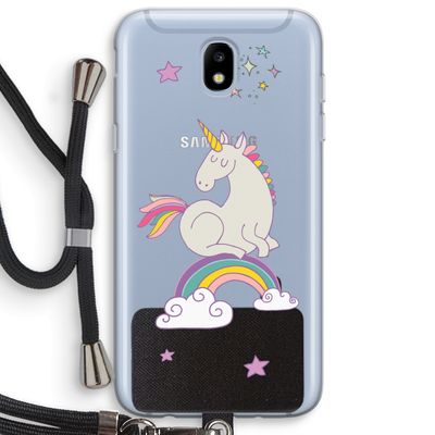 Regenboog eenhoorn: Samsung Galaxy J5 (2017) Transparant Hoesje met koord