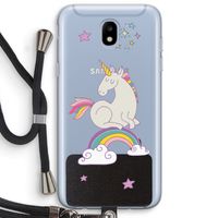 Regenboog eenhoorn: Samsung Galaxy J5 (2017) Transparant Hoesje met koord