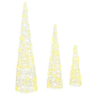 Kerstboom met 90 LED 3 pcs Warmwit 40 cm 60 cm 80 cm Acryl