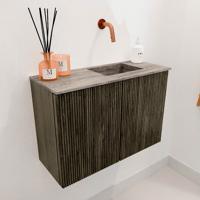 Toiletmeubel Mondiaz Joya Dlux | 60 cm | Meubelkleur Shadow | Faye wastafel Oza Wasbak Rechts | Zonder kraangat(en)