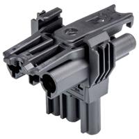 BACHMANN verdeelblok WIELAND GST18 1xIn/2xOut, met montagemogelijkheid, zwart