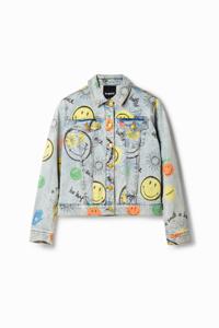 Oversized spijkerjack met Smiley® - BLUE - M