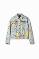 Oversized spijkerjack met Smiley® - BLUE - S