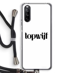Topwijf Wit: Sony Sony Xperia 10 III Transparant Hoesje met koord