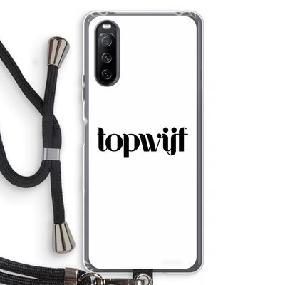 Topwijf Wit: Sony Sony Xperia 10 III Transparant Hoesje met koord