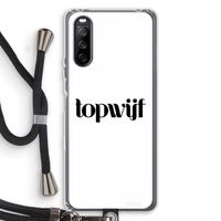 Topwijf Wit: Sony Sony Xperia 10 III Transparant Hoesje met koord