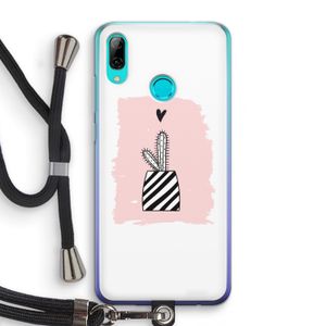 Zwart-wit cactus: Huawei P Smart (2019) Transparant Hoesje met koord