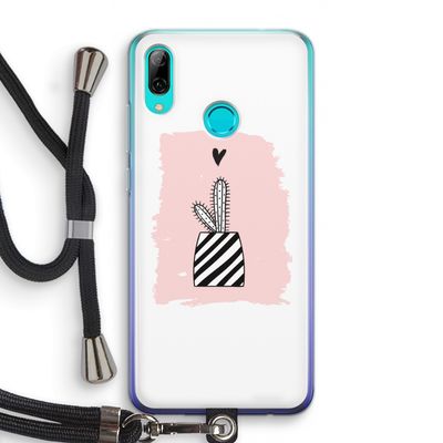 Zwart-wit cactus: Huawei P Smart (2019) Transparant Hoesje met koord