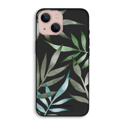 Tropical watercolor leaves: iPhone 13 Biologisch afbreekbaar hoesje