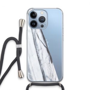 Gestreepte marmer: iPhone 13 Pro Transparant Hoesje met koord