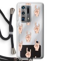 Rock: Huawei P40 Pro Plus Transparant Hoesje met koord Rock: Huawei P40 Pro Plus Transparant Hoesje met koord