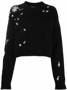 DSQUARED2 pull crop à ornements en cristal - Noir