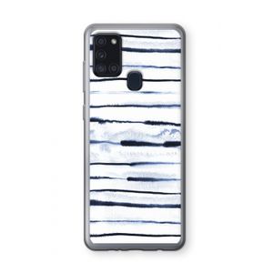 Ink Stripes: Samsung Galaxy A21s Transparant Hoesje