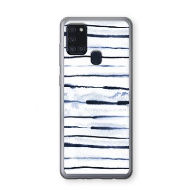 Ink Stripes: Samsung Galaxy A21s Transparant Hoesje