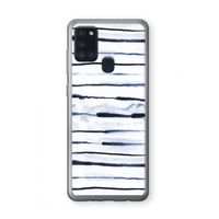 Ink Stripes: Samsung Galaxy A21s Transparant Hoesje