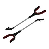 Benson Afvalgrijper - 2x - draaibare kop - 82 cm - kunststof - zwart - grijphulp