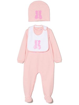 Moschino Kids trousseau de naissance à logo imprimé - Rose