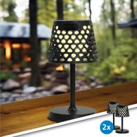 Solarlamp porto op zonne energie zwart - voordeelset van 2 Solarlamp porto op zonne energie zwart - voordeelset van 2
