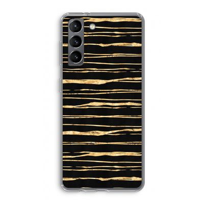 Gouden strepen: Samsung Galaxy S21 Transparant Hoesje