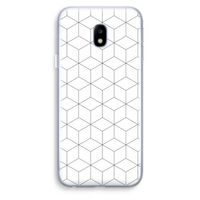 Zwart-witte kubussen: Samsung Galaxy J3 (2017) Transparant Hoesje