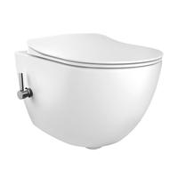 Creavit Hangend Toilet - 35.3x51cm - bidetsproeier koud water - spoelrandloos - wit FE322-34CB00E-0003