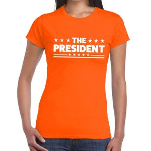 The President tekst t-shirt oranje dames