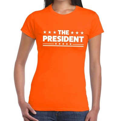 The President tekst t-shirt oranje dames