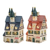 Wurm Lichthaus "Cafe-Bistro" van porselein, 2-voudig, Kleurrijk (B/H/D) 10x20x8cm