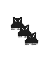 Malelions Bralette Dames 3-Pack Black - Maat XS - Kleur: Zwart | Soccerfanshop - thumbnail