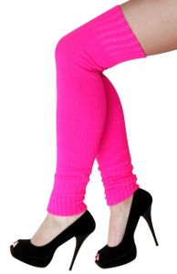 Knee-Over Beenwarmers Fluor Roze