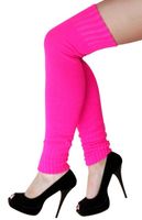 Knee-Over Beenwarmers Fluor Roze