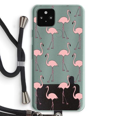 Anything Flamingoes: Pixel 5a 5G Transparant Hoesje met koord