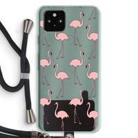 Anything Flamingoes: Pixel 5a 5G Transparant Hoesje met koord