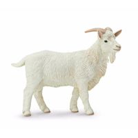 Plastic speelgoed figuur witte geit bok 9 cm   - - thumbnail