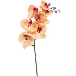Kunstbloem Orchidee - 83 cm - zalm kleurig - losse tak - kunst zijdebloem - Phalaenopsis