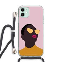 Yellow glasses: iPhone 11 Transparant Hoesje met koord